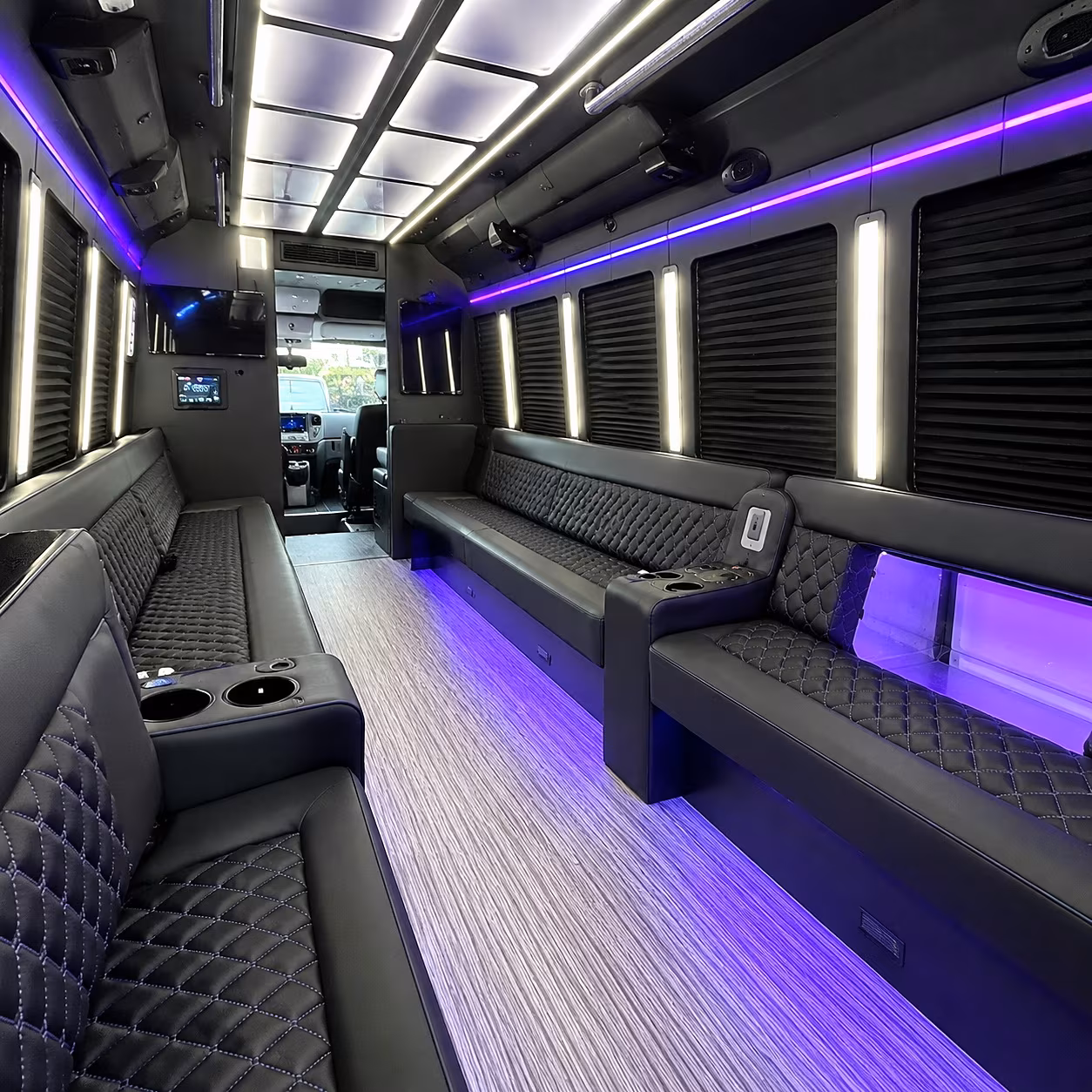 glendale party bus rental interior